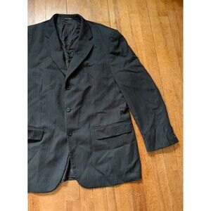 VTG Principe Suit Jacket Mens 44 Gray Wool Pinstripe Reda Super 120s Italy